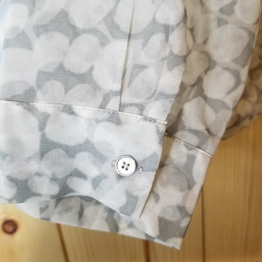 Calvin Klein Sheer Geometric Pattern Button Up Bl… - image 5